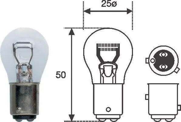 Imagine produs: Bec P21/4W 12V 21/4W BAZ15d MAGNETI MARELLI (008529100000)