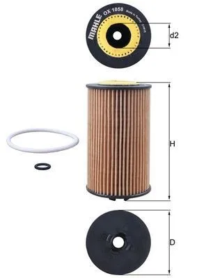Imagine produs: Filtru ulei MAHLE (OX 1058D)