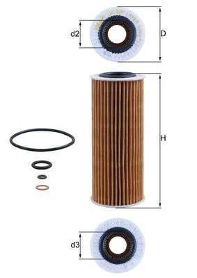 Imagine produs: Filtru ulei MAHLE (OX 368D1)