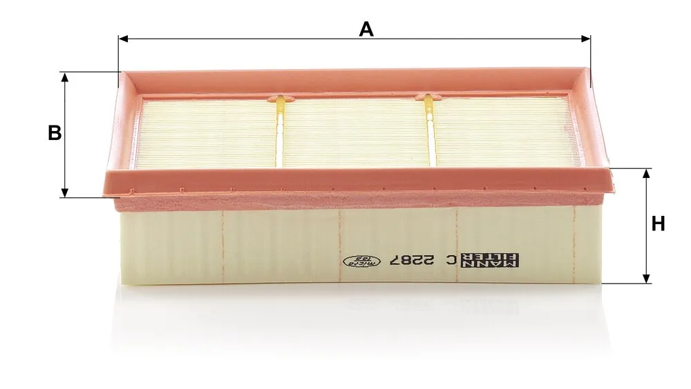 Imagine produs: Filtru aer pentru MERCEDES-BENZ Clasa A B 174 mm MANN-FILTER (C 2287)