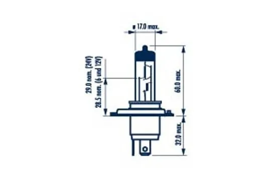 Imagine produs: Bec H4 12V 60/55W P43t-38 Halogen NARVA (488813000)