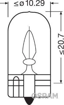Imagine produs: Bec W2W 12V 2W W2,1x9,5d ORIGINAL OSRAM (2820)