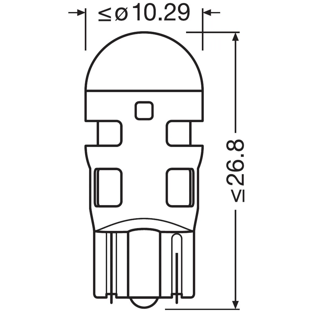 Imagine produs: Bec W5W 12V 0,5W W2,1x9,5d LEDriving SL LED OSRAM (2827DYP-02B)