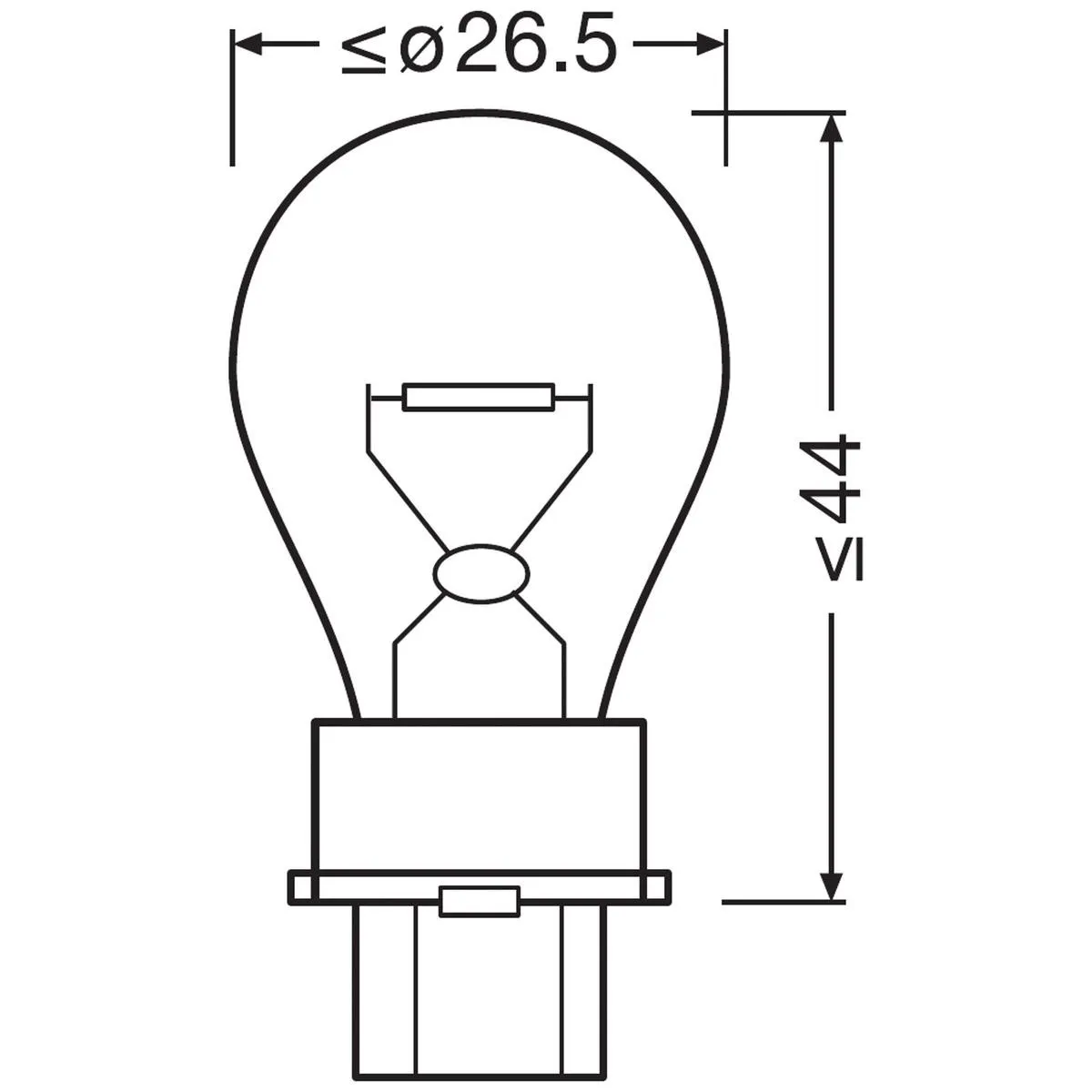 Imagine produs: Bec P27W 12V 27W W2,5x16d ORIGINAL LINE OSRAM (3156)