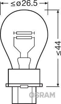 Imagine produs: Bec P27/7W 12V 27/7W W2,5x16q OSRAM (3157)