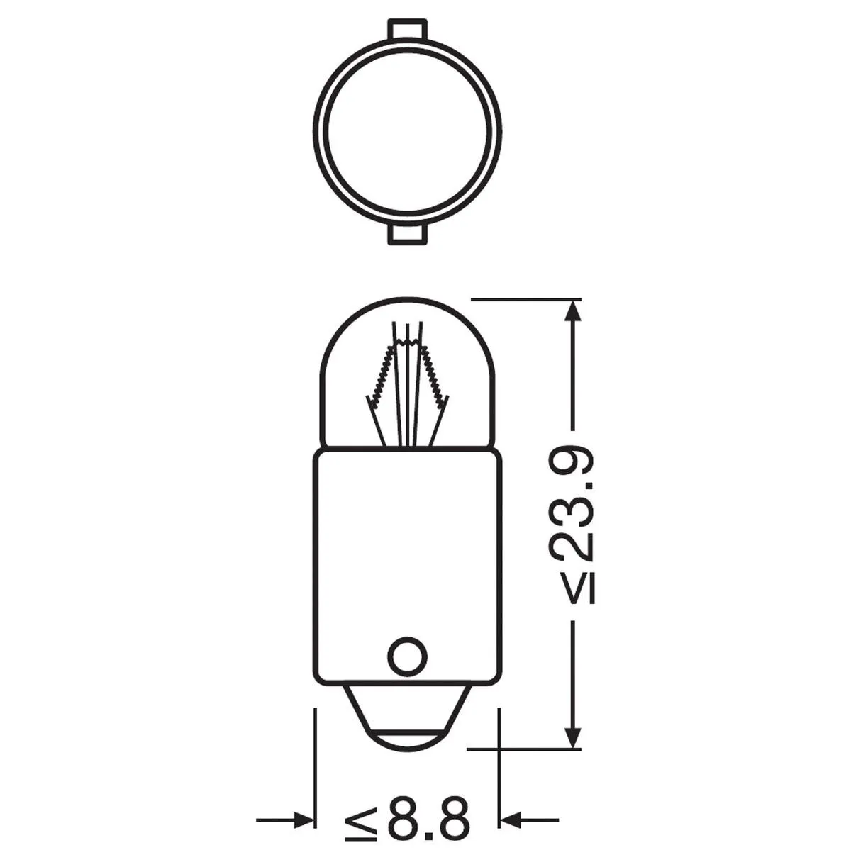 Imagine produs: Bec T2W 24V 2W BA9s ORIGINAL LINE OSRAM-CARGO (3797)