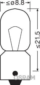 Imagine produs: Bec T5W 12V 5W BA9s ORIGINAL OSRAM (3860)