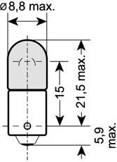 Imagine produs: Bec T6W 12V 6W BA9s ORIGINAL LINE OSRAM (3886X)