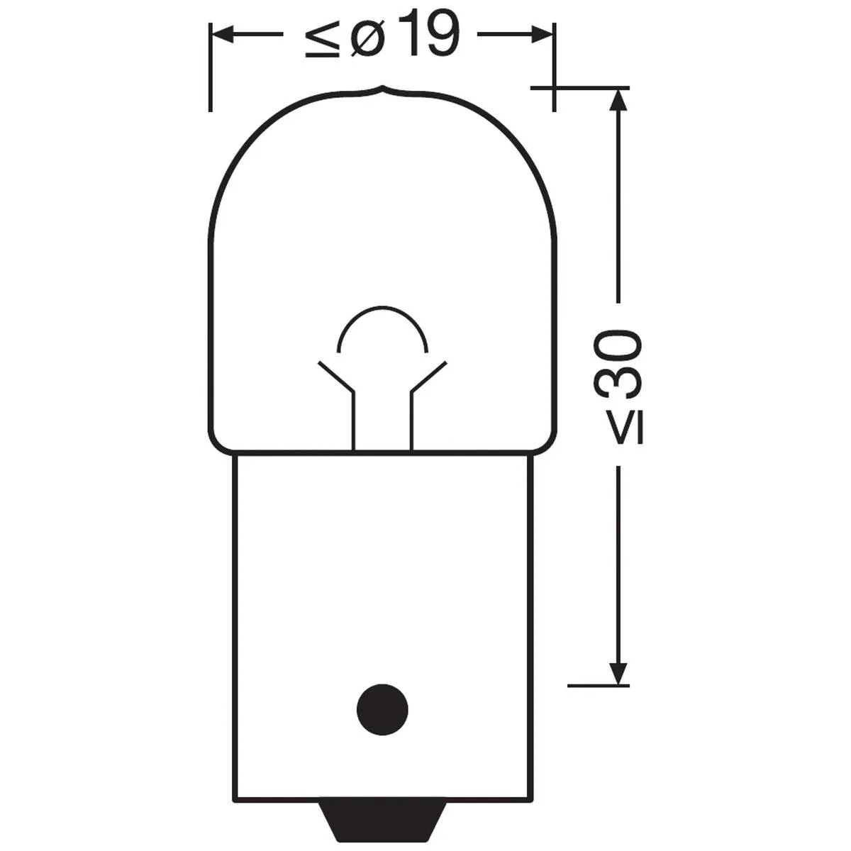Imagine produs: Bec R5W 12V 5W BA15s ORIGINAL LINE OSRAM (5007)