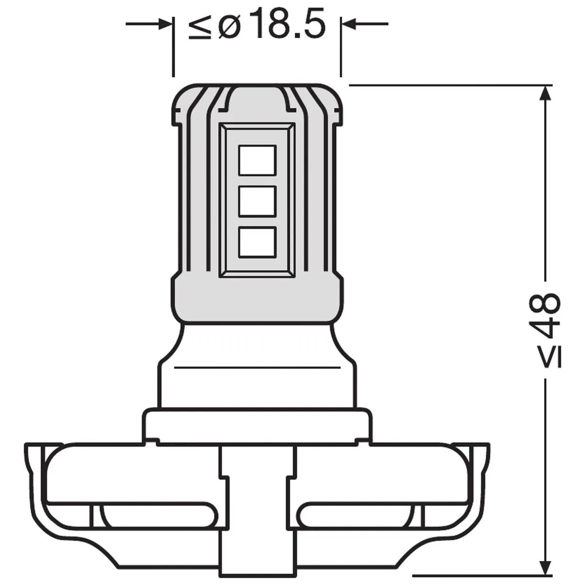 Imagine produs: Bec PS19W 12V 1,6W PG20-1 LEDriving SL alb LED OSRAM (5201DWP)
