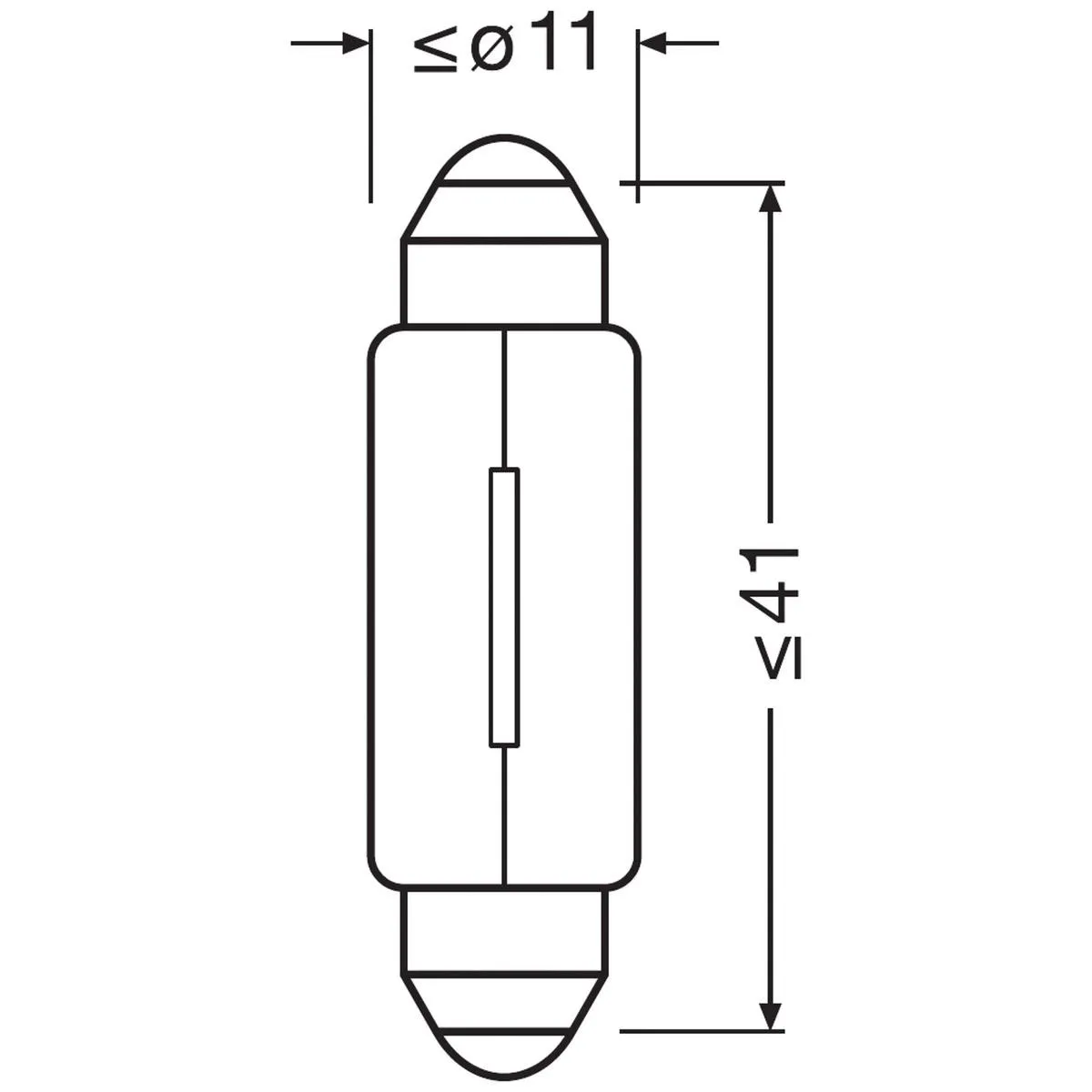 Imagine produs: Bec C10W 12V 10W SV8,5-8 ORIGINAL LINE OSRAM (6411-02B)