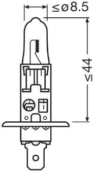 Imagine produs: Bec H1 12V 55W P14,5s 3200K Halogen ORIGINAL LINE OSRAM (64150)