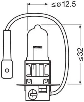 Imagine produs: Bec H3 12V 55W PK22s 3200K Halogen ORIGINAL LINE OSRAM (64151-01B)