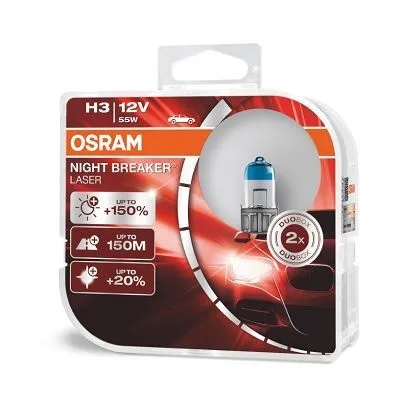 Imagine produs: Bec H3 12V 55W PK22s 3950K Halogen NIGHT BREAKER LASER +150% OSRAM (64151NL-HCB)