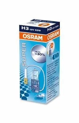 Imagine produs: Bec H3 12V 55W PK22s Halogen SUPER +30% OSRAM (64151SUP)