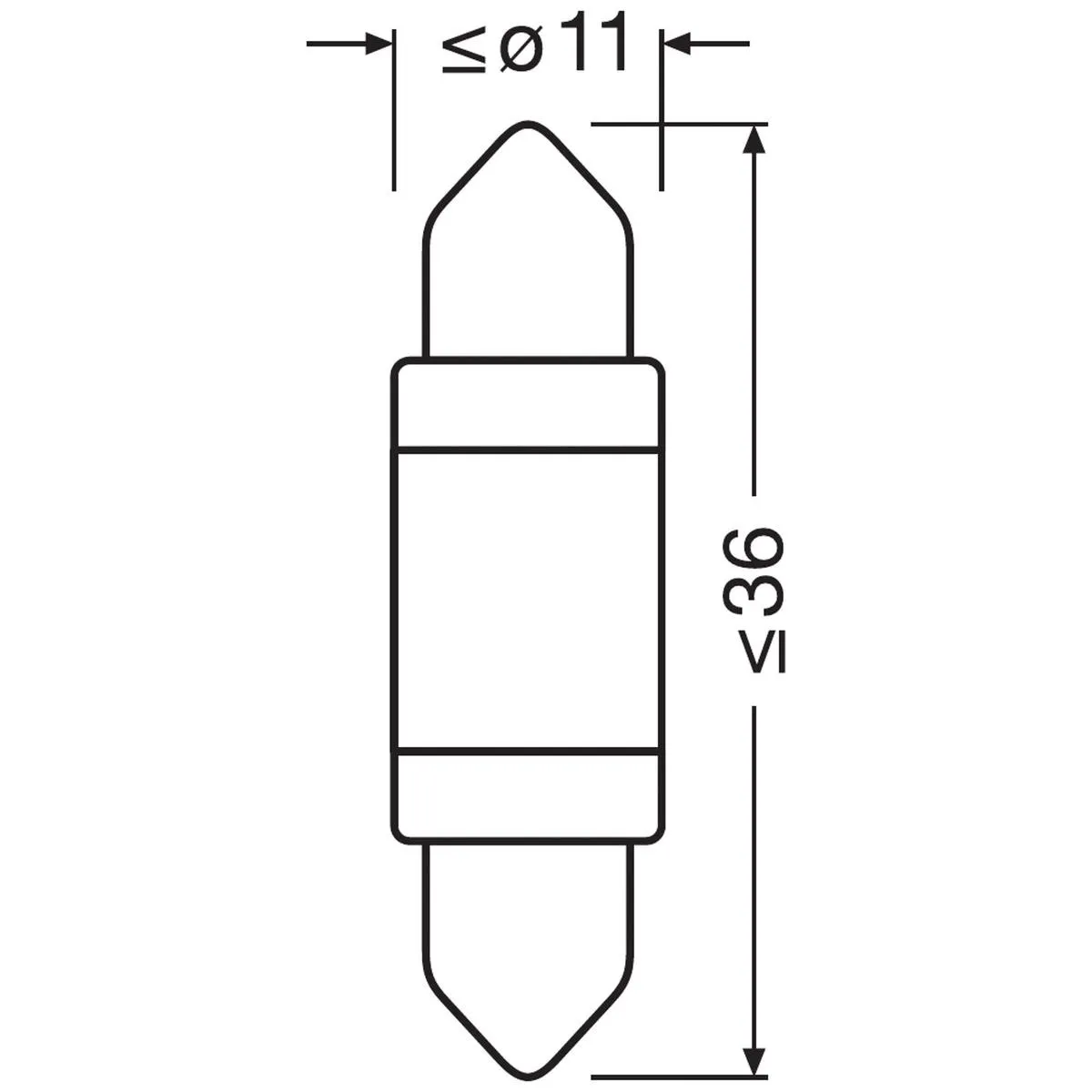 Imagine produs: Bec C5W 12V 0,6W SV8,5-8 LEDriving SL alb LED OSRAM (6418DWP-01B)