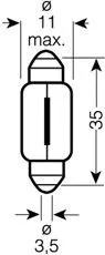 Imagine produs: Bec C5W 12V 5W SV8,5-8 ULTRA LIFE OSRAM (6418ULT)