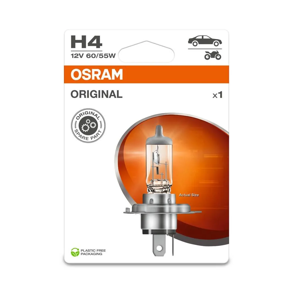 Imagine produs: Bec H4 12V 60/55W P43t 3200K Halogen ORIGINAL LINE OSRAM (64193-01B)
