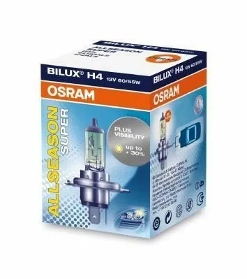 Imagine produs: Bec H4 12V 60/55W P43t 3000K Halogen ALL SEASON SUPER OSRAM (64193ALS)
