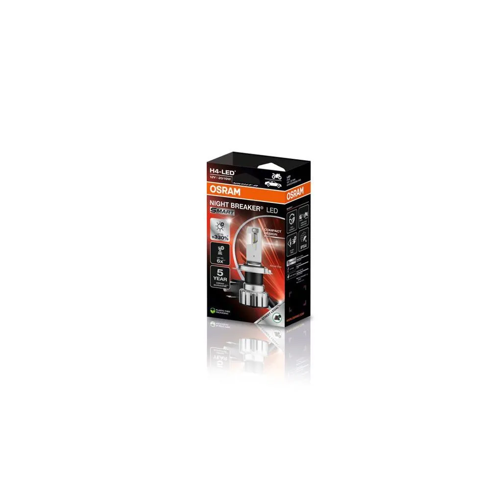 Imagine produs: Bec H4 12V 19/20W P43t 6000K NIGHT BREAKER LED SMART LED OSRAM-MOTO (64193DWNBSM-1HB)