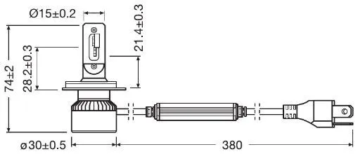 Imagine produs: Bec H4 12V 13/13W P43t spotlight LED OSRAM (64193DWXTR)