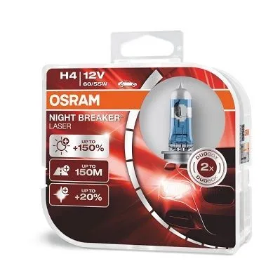 Imagine produs: Set 2 becuri H4 12V 60/55W P43t 4200K Halogen NIGHT BREAKER LASER +150% OSRAM (OSR64193NL-HCB)