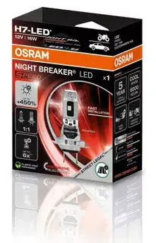 Imagine produs: Bec H7 12V 16W PX26d 6000K NIGHT BREAKER LED SPEED LED OSRAM-MOTO (64210DWNBSP-1HB)