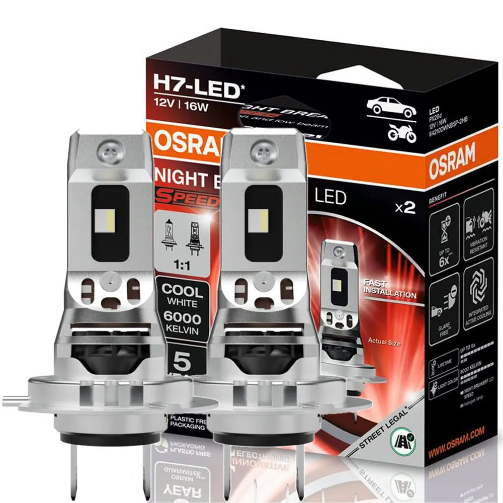 Imagine produs: Bec H7 12V 16W PX26d 6000K 1550 lumeni NIGHT BREAKER LED OSRAM (64210DWNBSP-2HB)