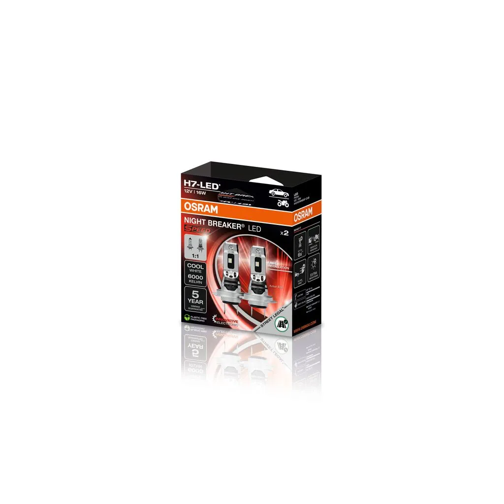 Imagine produs: Bec H7 12V 16W PX26d 6000K 1550 lumeni NIGHT BREAKER LED OSRAM (64210DWNBSP-2HB)