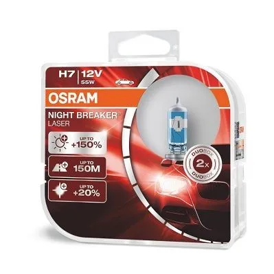 Imagine produs: Set 2 becuri H7 12V 55W PX26d 4200K Halogen Night Breaker Laser +150% OSRAM (64210NL-HCB)