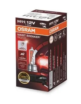 Imagine produs: Bec H11 12V 55W PGJ19-2 3200K Halogen NIGHT BREAKER SILVER +100% OSRAM (64211NBS)
