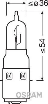 Imagine produs: Bec S2 12V 35/35W BA20d Halogen ORIGINAL MOTORCYCLE OSRAM-MOTO (64327)