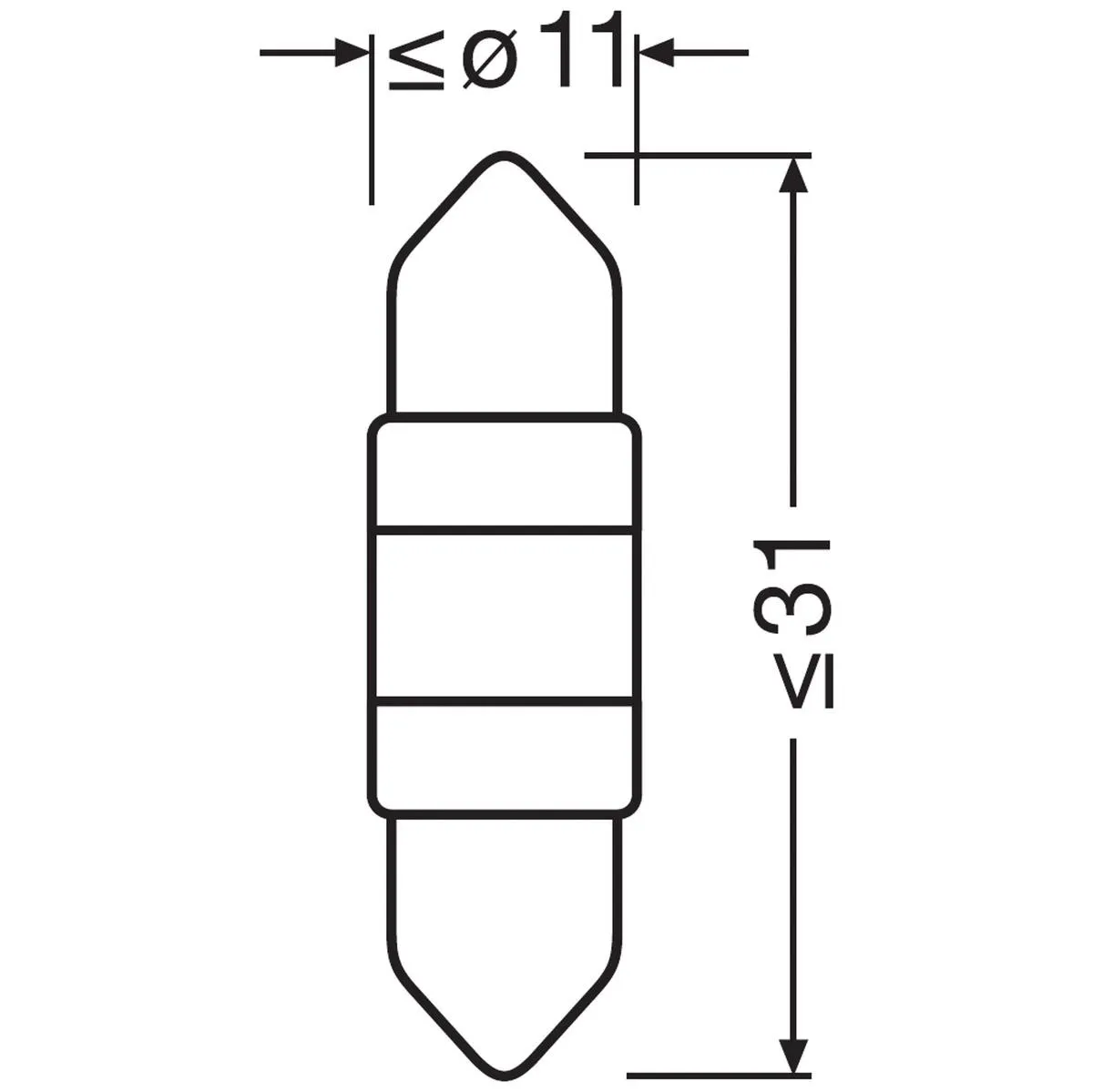 Imagine produs: Bec C5W 12V 0,6W SV8,5-8 LEDriving SL alb LED OSRAM (6438DWP-01B)