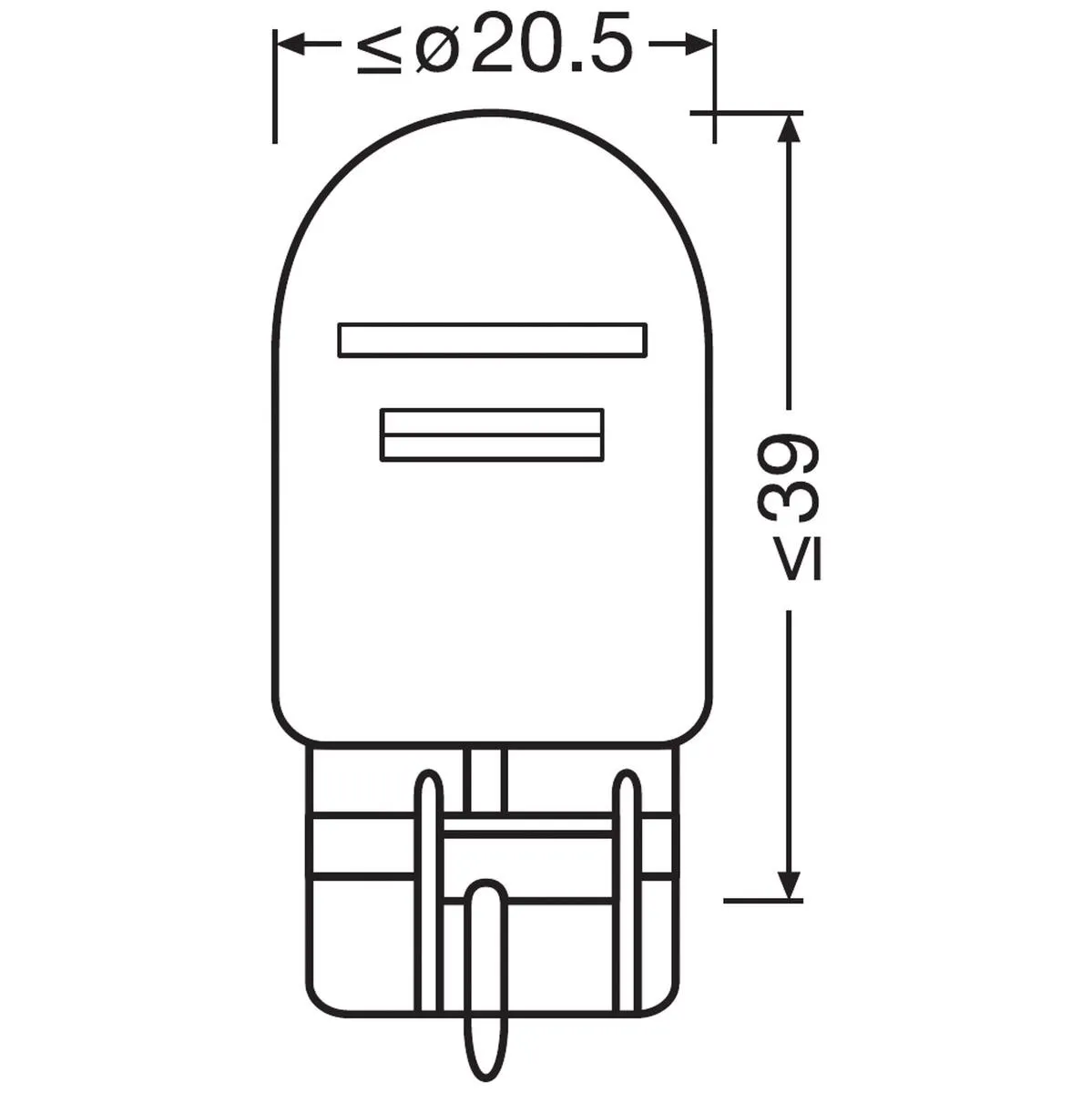 Imagine produs: Bec W21/5W 12V 21/5W W3x16q ORIGINAL LINE OSRAM (7515)
