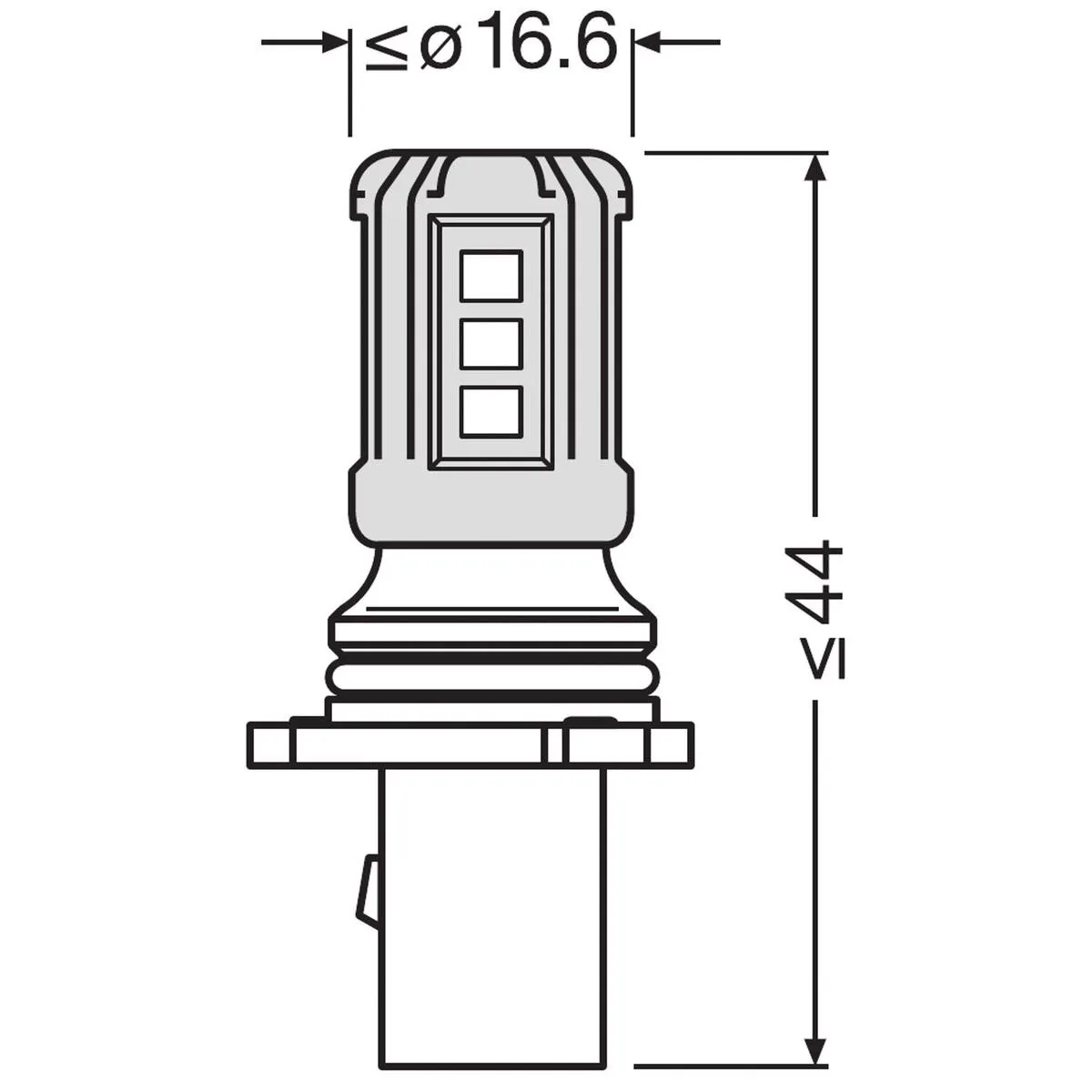 Imagine produs: Bec P13W 12V 1,6W PG18,5d-1 LEDriving SL LED OSRAM (828DWP)