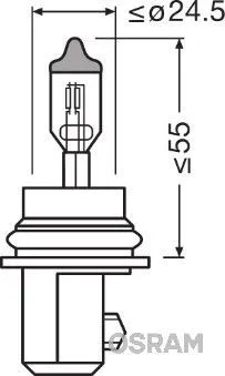 Imagine produs: Bec HB5 12V 60/55W PX29t Halogen ORIGINAL OSRAM (9007)