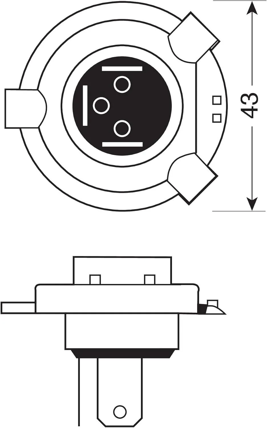 Imagine produs: Bec H4 12V 60/55W P43t Halogen ORIGINAL SPECIAL OSRAM (94193)