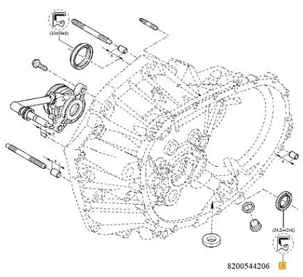 Imagine produs: Semering cutie viteze manuala RENAULT (OE9857712  82 00 544 206)