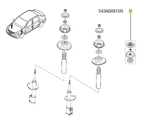 Imagine produs: Kit flansa amortizor RENAULT (OE22831797   54 3A 069 15R)