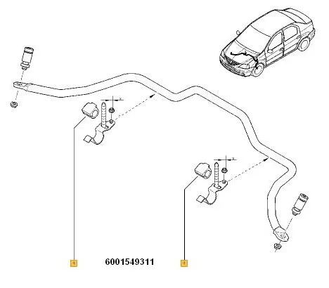 Imagine produs: Bucsa bara stabilizatoare RENAULT (OE22001897   60 01 549 311)