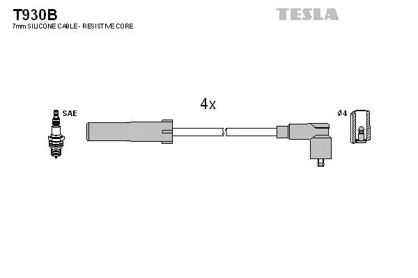 Imagine produs: Set fise bujii TESLA (T930B)
