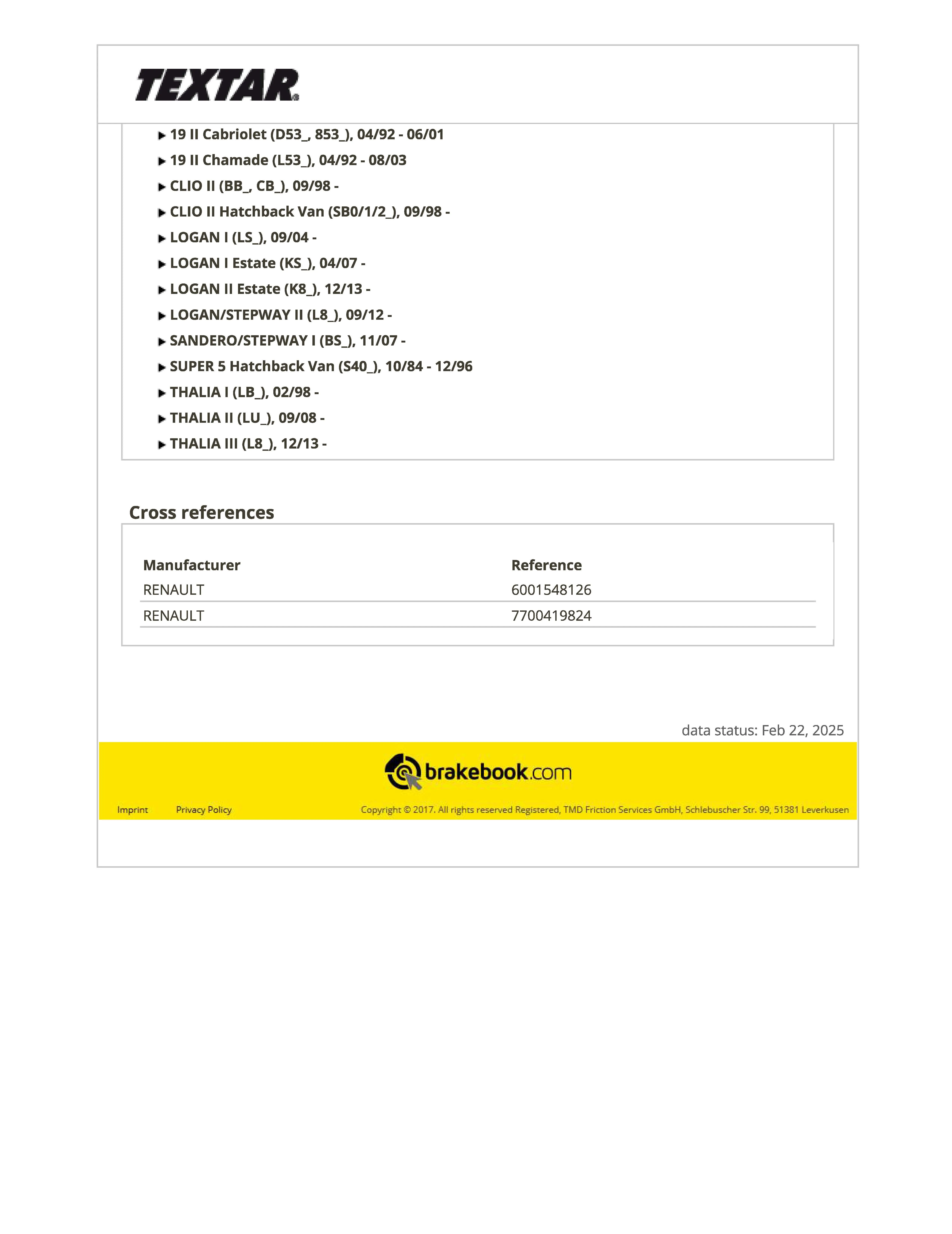 Imagine produs: Tambur de frana TEXTAR (94023600)
