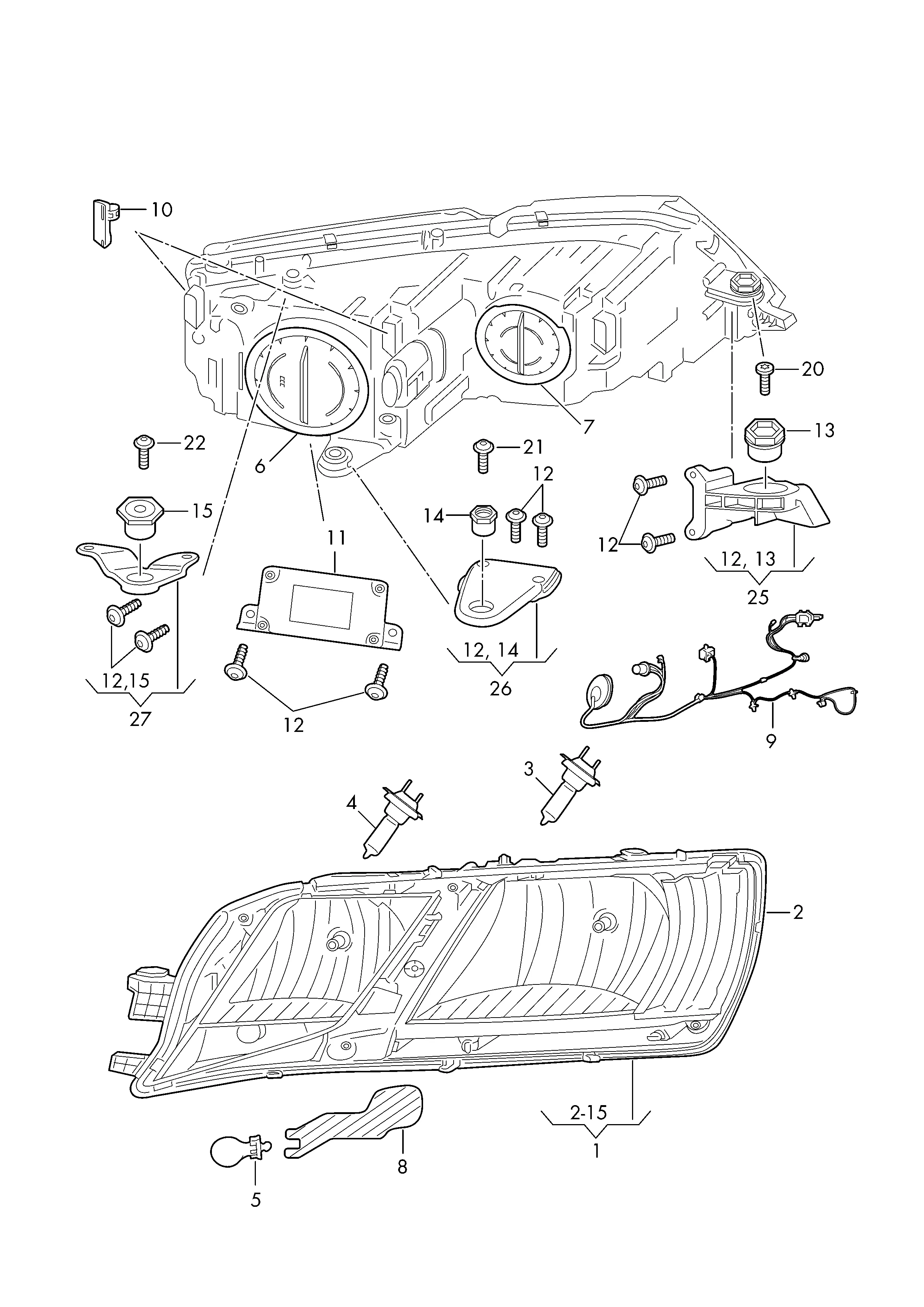 Imagine produs: Far stanga H7/H7 LED pentru SKODA OCTAVIA TYC (20-16066-06-2)