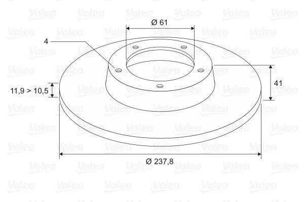 Imagine produs: Disc frana VALEO (186230)